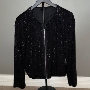 Halogen Black Sequin Blazer